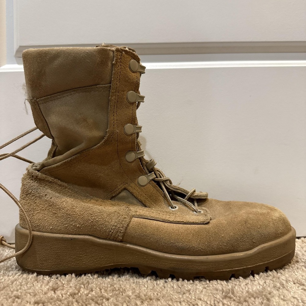 Belleville 390DES Combat Boots Mens Size 5 Beige Suede Military Lace Up USA